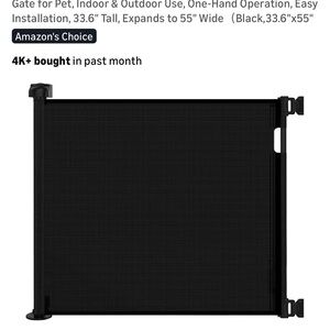 Retractable Black Safety Gate - Pet & Child Barrier